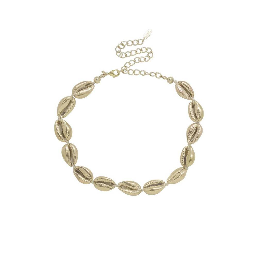 NEW ETTIKA women's cowrie shell necklace in gold